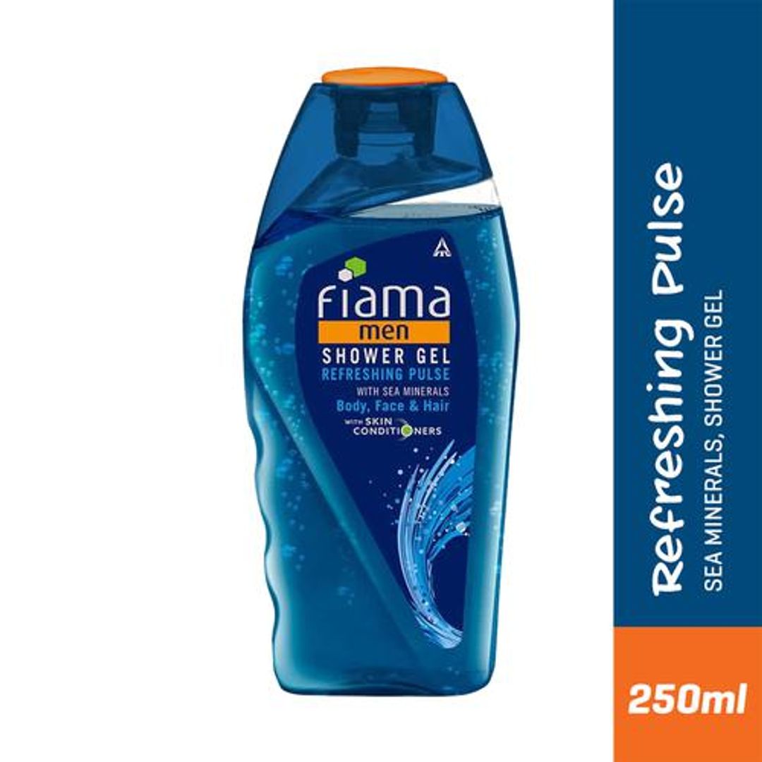 Fiama Men Shower Gel - Refreshing Pulse, With Sea Minerals, For Body, Face & Hair, 250 ml 