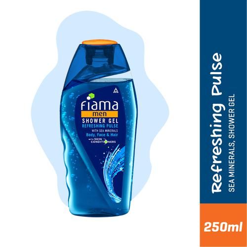 Fiama Men Refreshing Pulse Shower Gel, 250 ml  Bodywash with Skin Conditioners