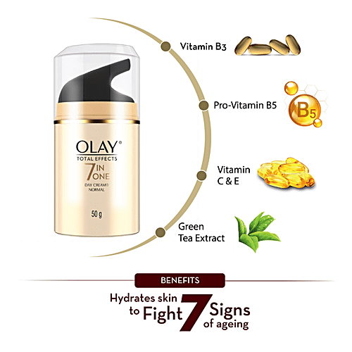 Olay Total Effects 7 In One Day Cream - Normal, Hydrates & Moisturises The Skin, Minimises Pores, 50 g  