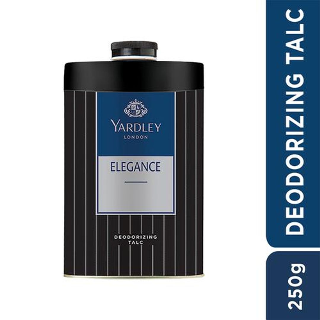 Yardley London Elegance Deodorizing Talc - For Men, 250 g 