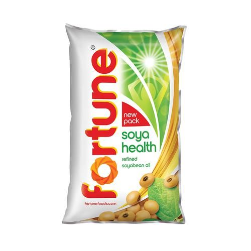 Fortune  Soya Health Refined Soyabean Oil, 1 L Pouch Rich in Omega 3