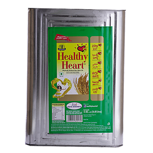 Buy Healthy Heart Refined Oil Rice Bran 15 Kg Tin Online at the Best