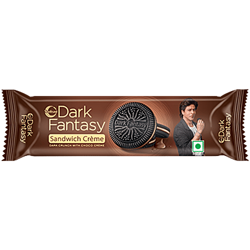 Sunfeast Dark Fantasy Dark Crunch With Choco Creme Sandwich Biscuits, 79 g