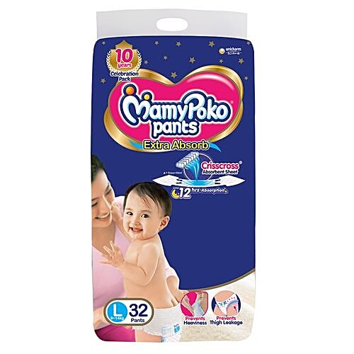 Mamypoko Pants Extra Absorb Large - 32 Diapers, 32 pcs  