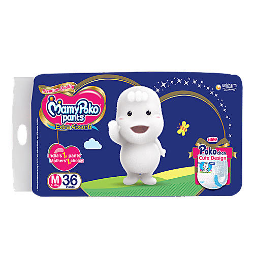 Mamypoko Pants - Extra Absorb Diaper, Medium Size, 36 pcs  