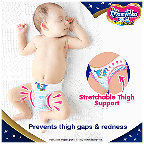 Mamy Poko Pants Diaper Extra Absorb - Medium Size, Prevents Leakage, Pull Up, 6 pcs Pouch 
