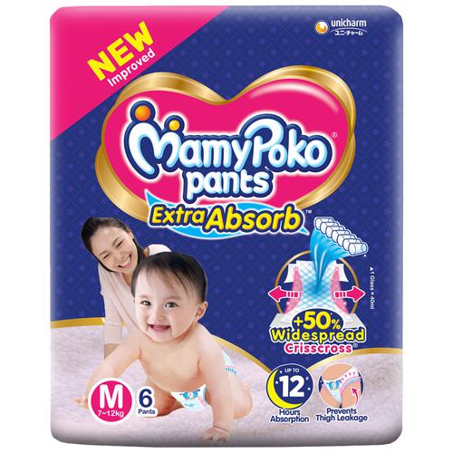 Buy Mamypoko Pants Style Diapers Medium 7 12 Kg 7 Pcs Pouch Online