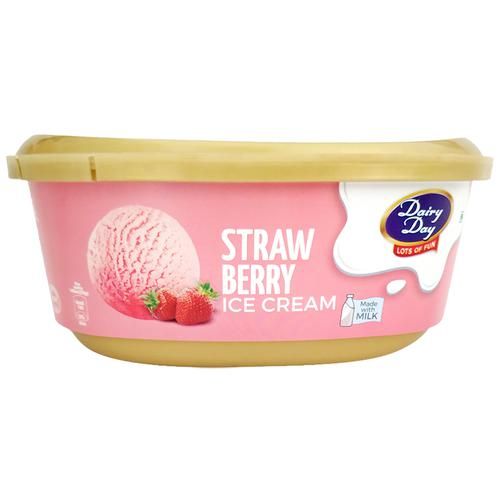 Dairy day Strawberry Delight Ice Cream - Made with Milk, 500 ml