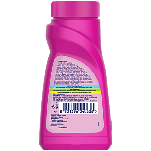 Vanish Oxi Action All In One Stain Remover Detergent Liquid, 180 ml Removes Tough Stains and Brightens Colours, Liquid Detergent Add On