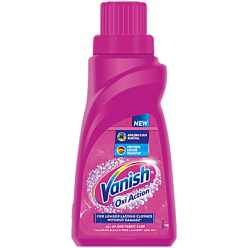 Vanish Oxi Action All In One Stain Remover Detergent Liquid, 180 ml Removes Tough Stains and Brightens Colours, Liquid Detergent Add On