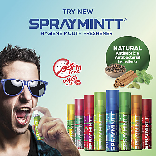 Spraymintt Mouth Freshener - Saunfshiver Flavour, Long Lasting Freshness, 15 g  Zero Calories, Germ Free