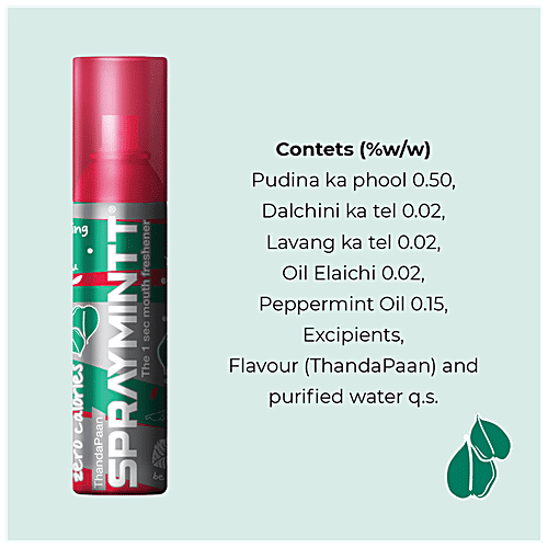 Spraymintt Mouth Freshener - Thanda Pan Flavour, Long Lasting Freshness, 15 g  Zero Calories, Germ Free