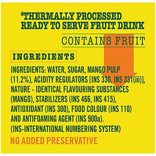 Frooti Mango Drink, 125 ml Zero Fat