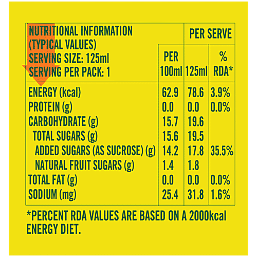 Frooti Mango Drink, 125 ml Zero Fat