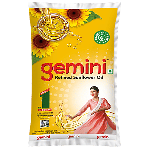 Gemini Refined Sunflower Oil, 840 g Pouch Trans Fat Free