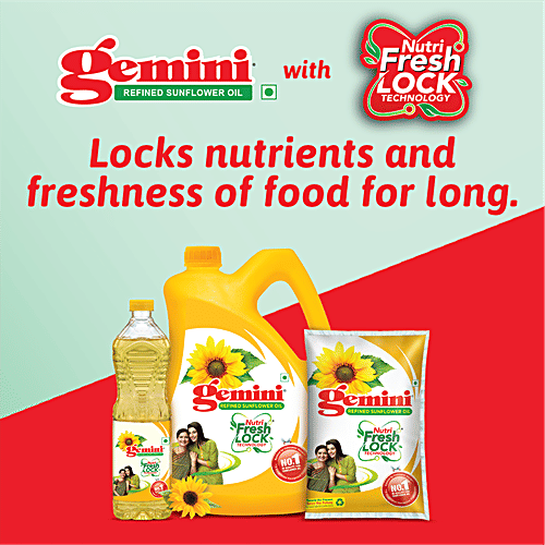 Buy Gemini Refined Sunflower Oil With Nutri V 5 Ltr Can Online At Best