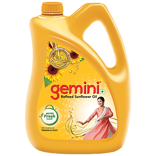 Buy Gemini Refined Sunflower Oil With Nutri V 5 Ltr Can Online At Best