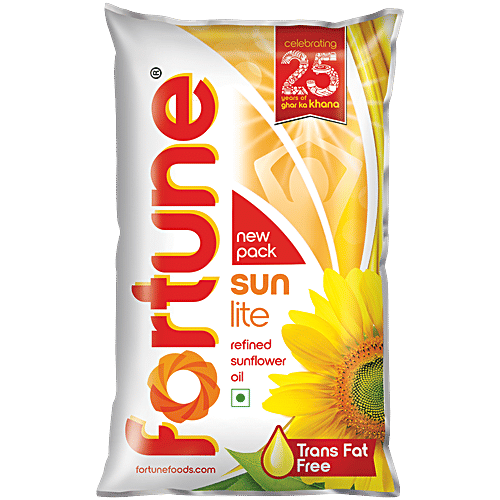 Fortune Sunlite Refined Sunflower Oil, 800 g Pouch