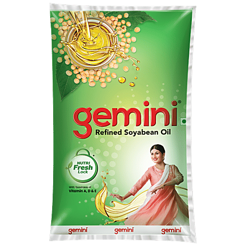 Buy Gemini Refined Oil Soyabean With Nutri V 1 Ltr Pouch Online At Best