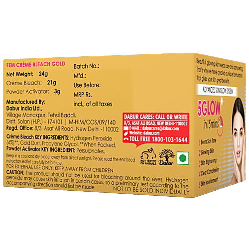 Buy Fem Gold Creme Skin Bleach Golden Glow 24 Gm Online at the Best