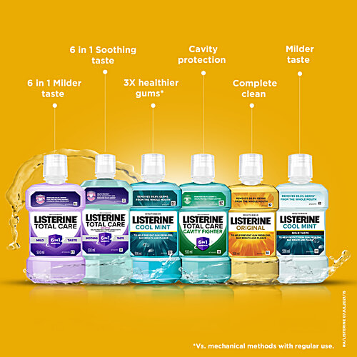 Listerine Mouthwash Liquid - Original, 500 ml Bottle