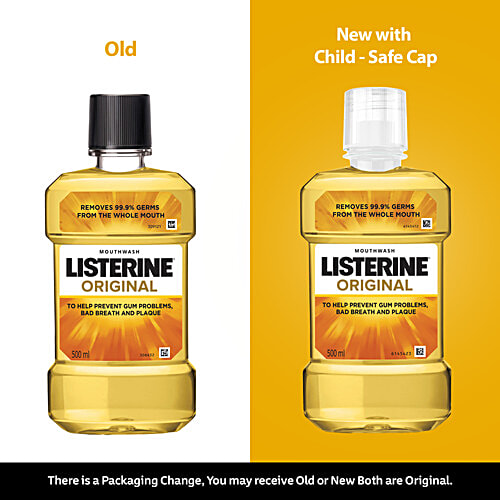 Listerine Mouthwash Liquid - Original, 500 ml Bottle