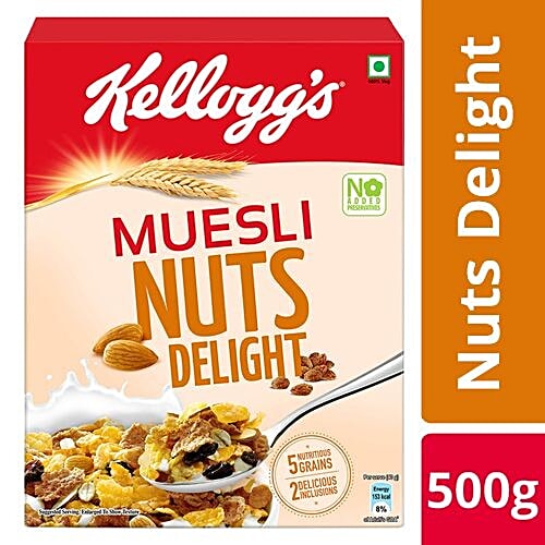 Kellogg's Muesli Nuts Delight, 500 g Carton No Added Preservatives