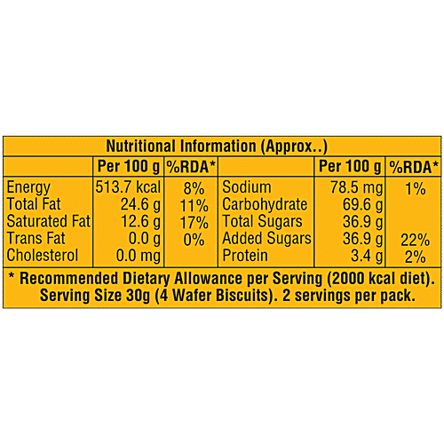 Dukes  Waffy Orange Flavoured Wafers, 55 g  Creamy & Crunchy, With Real Orange Extracts