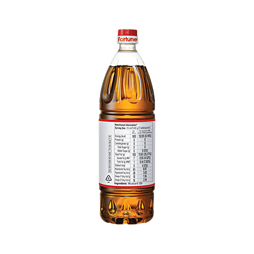 Fortune Premium Kachi Ghani Pure Mustard Oil, 1 L PET Bottle