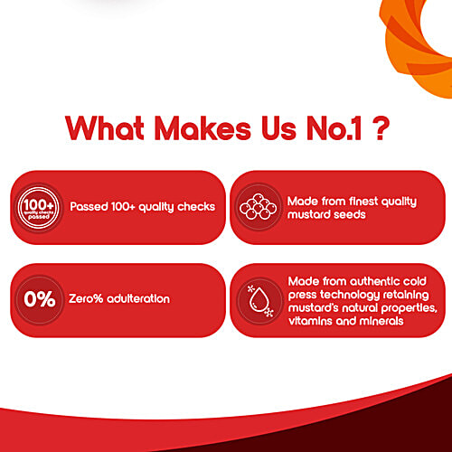 Fortune Premium Kachi Ghani Pure Mustard Oil, 1 L PET Bottle