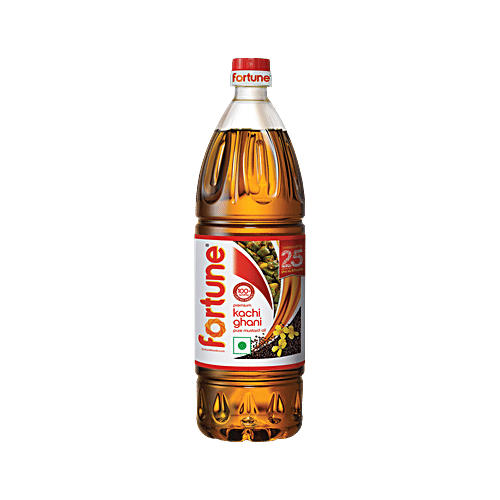 Fortune Premium Kachi Ghani Pure Mustard Oil, 1 L PET Bottle