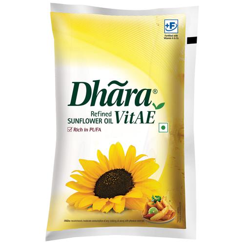 Dhara  Refined - Sunflower Oil, 1 L Pouch 