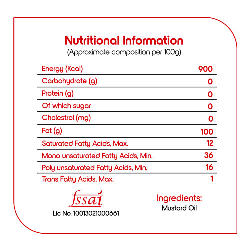 Fortune  Kachi Ghani Mustard Oil, 500 ml Bottle 