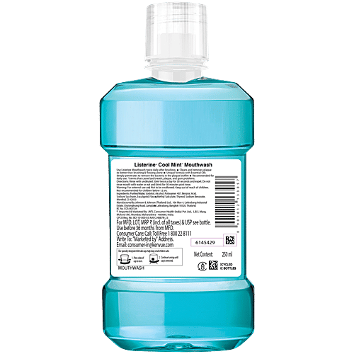 Listerine Mouthwash Liquid - Cool Mint, 250 ml  