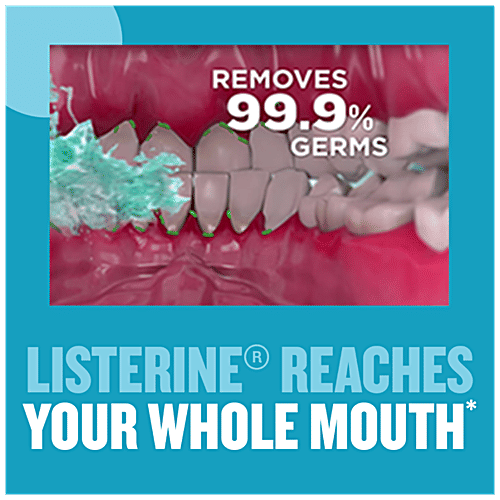 Listerine Mouthwash Liquid - Cool Mint, Removes 99.9% Germs, 80 ml  Removes 99.9% of Germs