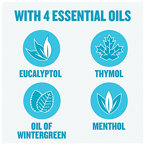 Listerine Mouthwash Liquid - Cool Mint, Removes 99.9% Germs, 80 ml  Removes 99.9% of Germs