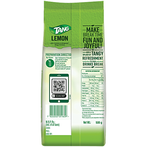 Buy Tang Instant Drink Mix Lemon 500 Gm Pouch Online At Best Price bigbasket