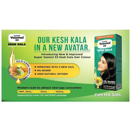Buy Super Vasmol 33 Hair Dye Emulsion Type Kesh Kala 100 Ml Online at the  Best Price of Rs 52 - bigbasket