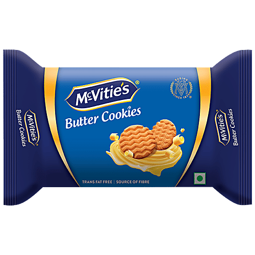 McVitie's Butter Cookies - Crispy, Delicious & Butterlicious, 175.2 g Pouch Trans Fat Free
