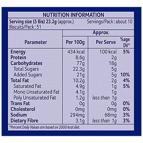 McVitie's Marie Biscuits, 236.13 g Pouch Trans Fat Free, Added Calcium
