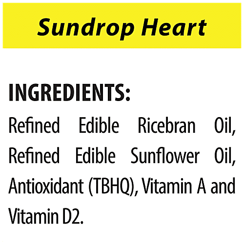 Sundrop Heart Rice Bran + Sunflower Oil, 5 L Jar with Natural Vitamin & Oryzanol