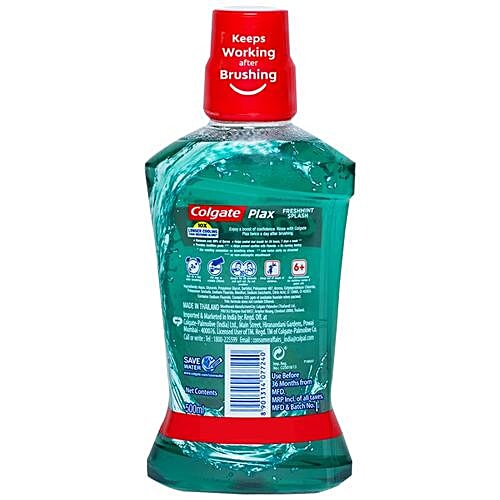 Colgate Mouthwash - Plax, Freshmint Splash, 500 ml  