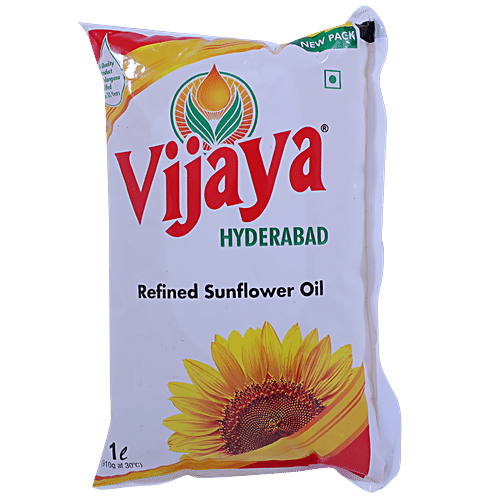 Buy Vijaya Refined Oil Sunflower 1 Ltr Pouch Online at the Best Price