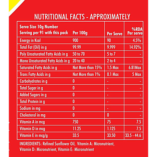 Healthy Heart  Refined Sunflower Oil - Free from Argemone Oil, 15 kg Tin Zero Cholesterol