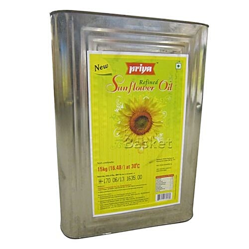 Buy Priya Refined Oil Sunflower 15 Kg Tin Online at the Best Price of