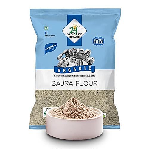 24 Mantra Organic Bajra Flour, 500 g Pouch 