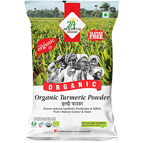 24 Mantra Organic Powder - Turmeric, 100 g Pouch 
