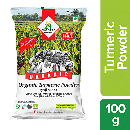 24 Mantra Organic Powder - Turmeric, 100 g Pouch 