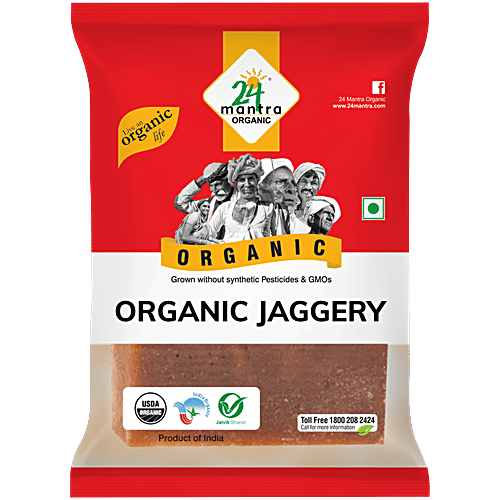 24 Mantra Organic Organic - Jaggery/Bella, 450 g Pouch Without GMO