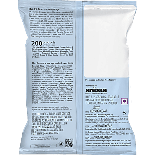 24 Mantra Organic Flour - Besan/Kadale Hittu, 500 g Pouch 